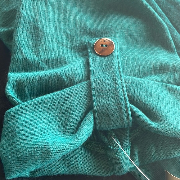 JM Collection Woman Teal Open Front Cardigan with Scarf New with tags. Plus 2X - Picture 9 of 10